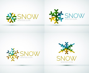 Christmas snowflake company logo design
