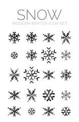 Set of Christmas snowflake icons
