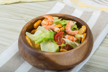 Caesar salad with shrimps