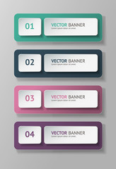 Vector infographic origami banners set.