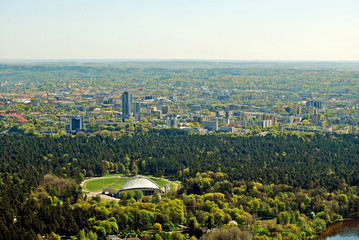 Vilnius city capital of Lithuania aerial view