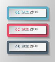 Vector infographic origami banners set.