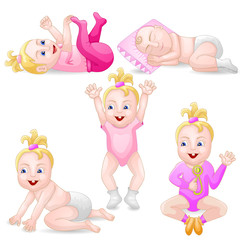 Five cartoon baby girls