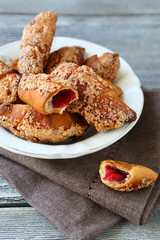 sweet croissant with fruit filling