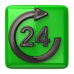 Green 24 hours customer service icon