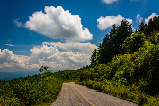 Black Balsam Knob Road, Near The Blue Ridge Parkway In North Car