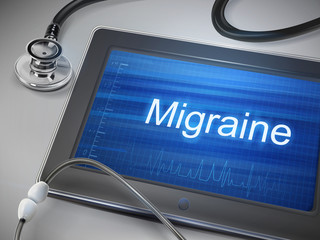 migraine word displayed on tablet