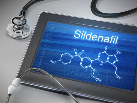 sildenafil word displayed on tablet