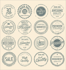 Obraz premium Set of vintage style grungey circular stamps