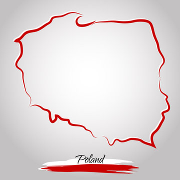 Fototapeta map of Poland