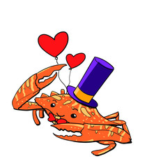 magician crab cartoon illustration