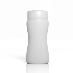 3D blank plastic bottle mockup isolated on white