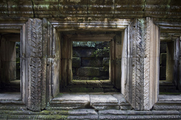 Fototapeta na wymiar Angkor Jungle Temple Crumbling Architecture