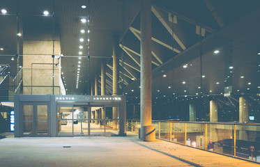 The Convention Center at night in Baltimore, Maryland. - obrazy, fototapety, plakaty