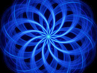 Blue glowing spin circle in space