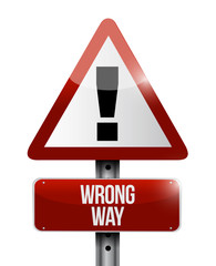warning wrong way sign illustration