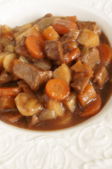 Classic beef casserole or bourguignon