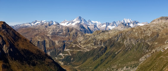 Fototapeta na wymiar Swiss Alps, View of Grimsel pass