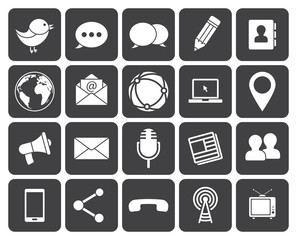 Media and communication icons