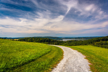 Trail and view of the Susquehanna River from High Point in Easte