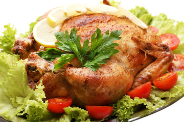 Baked chicken for festive dinner