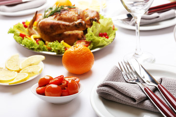 Baked chicken for festive dinner
