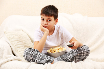 Boy watching TV