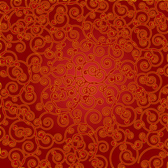 Red and golden scroll background