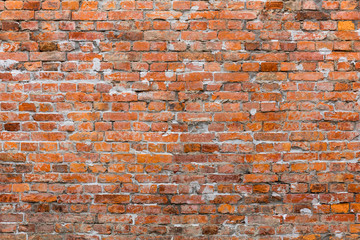 Ancient red brick wall