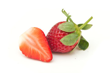 fraises sur fond blanc