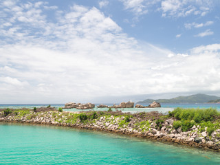 breakwater with green grass