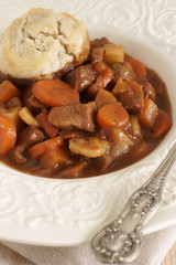 Classic beef stew with dumplings