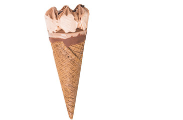 Cone ice cream over white background 