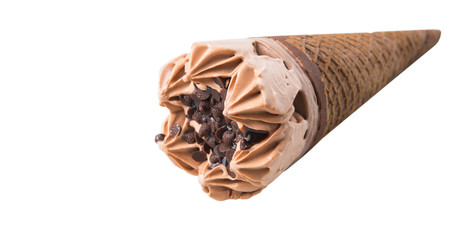 Cone ice cream over white background 