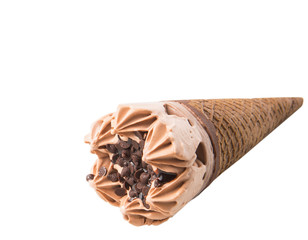 Cone ice cream over white background 