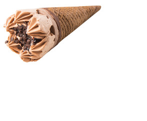 Cone ice cream over white background 