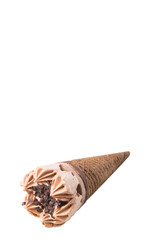 Cone ice cream over white background 