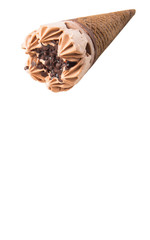 Cone ice cream over white background 