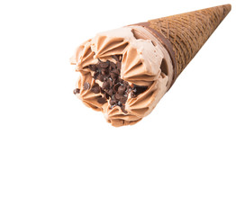 Cone ice cream over white background 