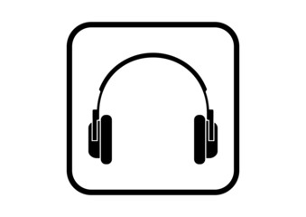 Headphones icon on white background