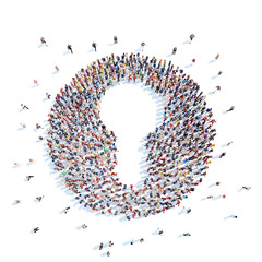 People in the keyhole.