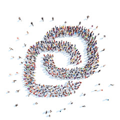 People in the form of an abstract symbol business.