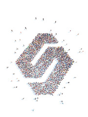 People in the form of an abstract symbol business.