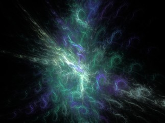 Green bright abstract fractal effect light background