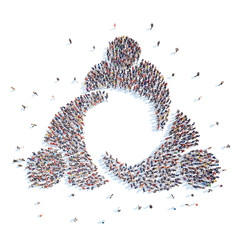 People in the form of an abstract symbol business.