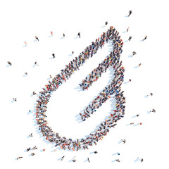 People in the form of a wing.