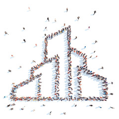 People in the form of  city.