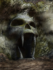 Wejście do jaskini w kształcie czaszki