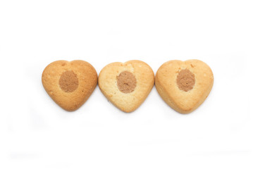 Heart shaped cookies. Dessert. Photo.