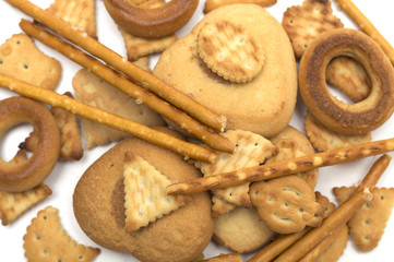 Tea time - different tea biscuits. Dessert. Photo.